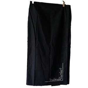 Spiegel 100% cotton Elegant wrap Black Embroidered Skirt 16W made in Turkey